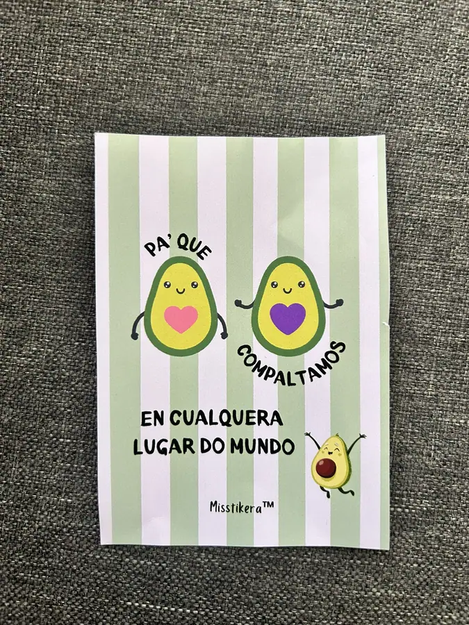 Llavero compartido de aguacate — La tarjeta ilustrada